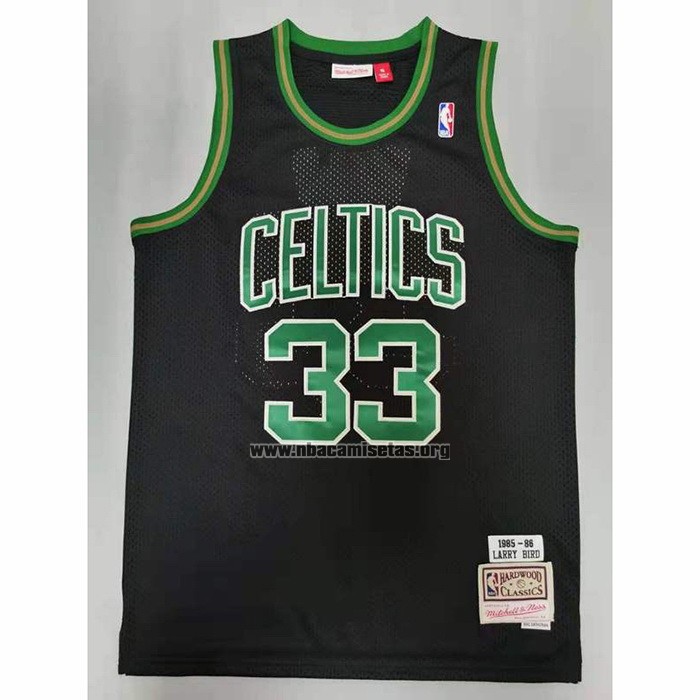 Camiseta Boston Celtics Larry Bird NO 33 Mitchell & Ness 1985-86 Negro
